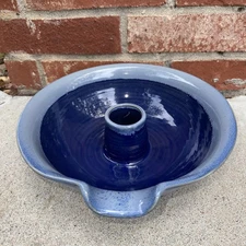 Tumbleweed Pottery Cobalt Blue Upright Chicken Cooker RoasterCeramic Bowl-11”