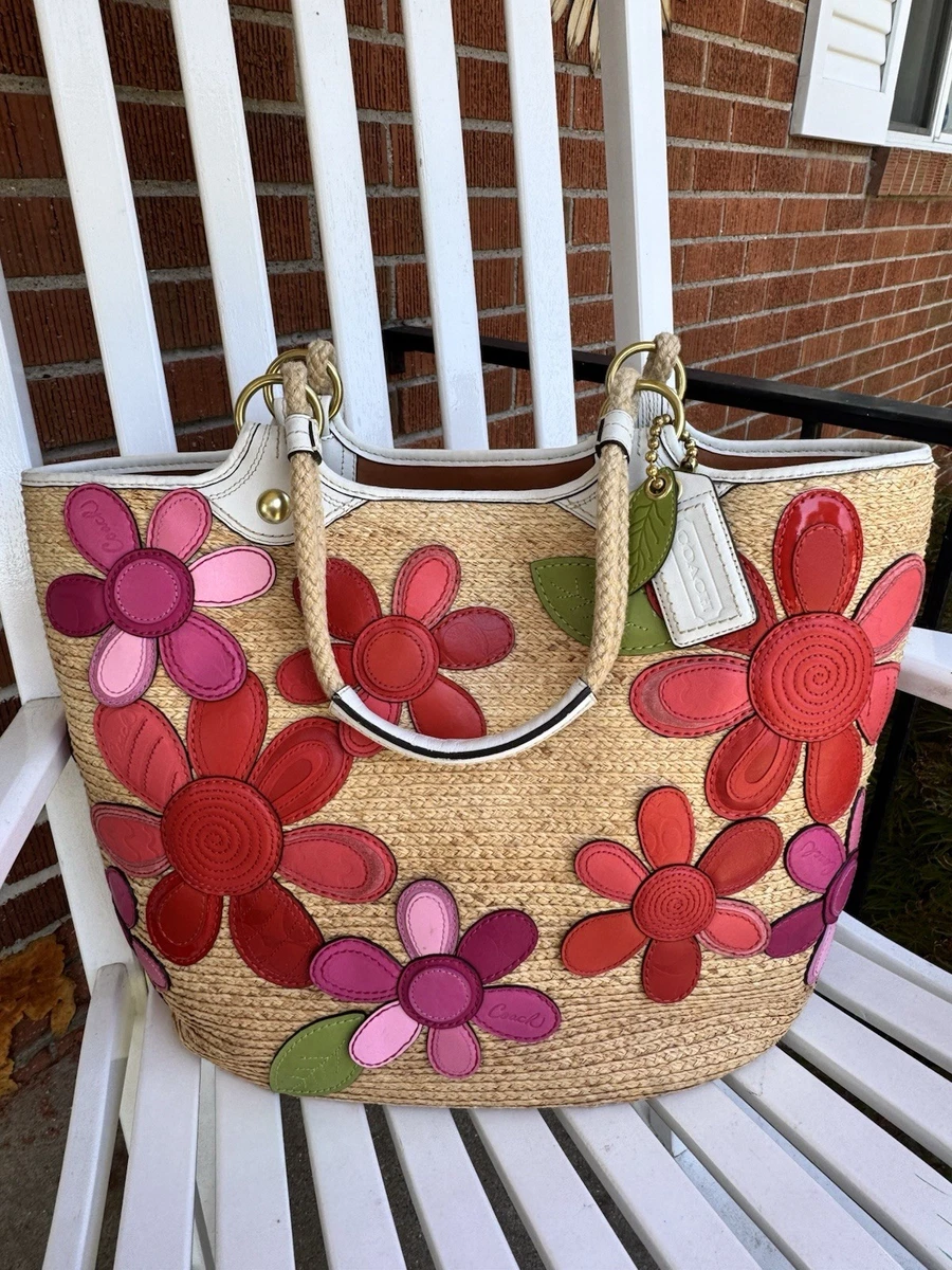 Coach Floral Bags & for Straw Exterior Women for sale | eBay