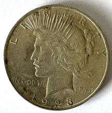 DOLLAR PEACE DOLAR,  1928 S SAN FRANCISCO  26,7 gr. SILVER nice grade as in pict