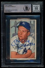 1952 Bowman Mickey Mantle 101 Beckett Authentic Signed Autograph BGS 10 (9277)