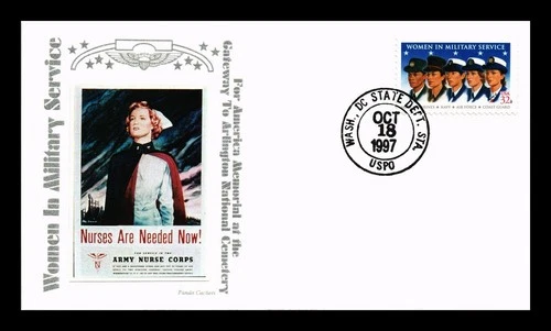 US COVER WOMEN IN MILITARY SERVICE FIRST DAY ISSUE PANDA PASTED ON CACHET