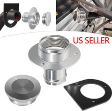 Remote Fuel Tank Filler Neck For 2 Hose With Cap W Black Mount Bracket 17-2530