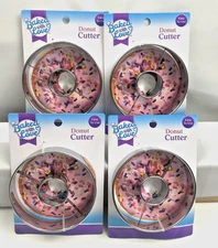 4-Pack 3.5" Stainless Steel Donut Cutters Traditional Round Doughnut Hole Cutter