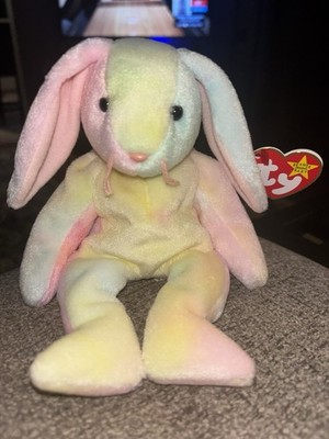 Hippie TY Beanie Baby Buddy Ty-Dyed Bunny Rabbit 1998 TAG ERRORS