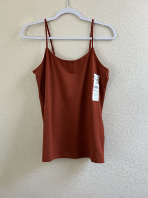 Time & Tru Womens Auburn Sun Adjustable Straps Fitted Cami Tank Top M (8-10) NWT