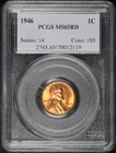 1946 Lincoln Wheat Cent PCGS MS-65 RD