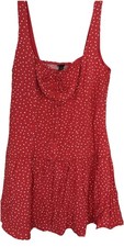 Wild Fable Red Star Print Tie Front Mini Dress Womens Sleeveless Large NWT lined