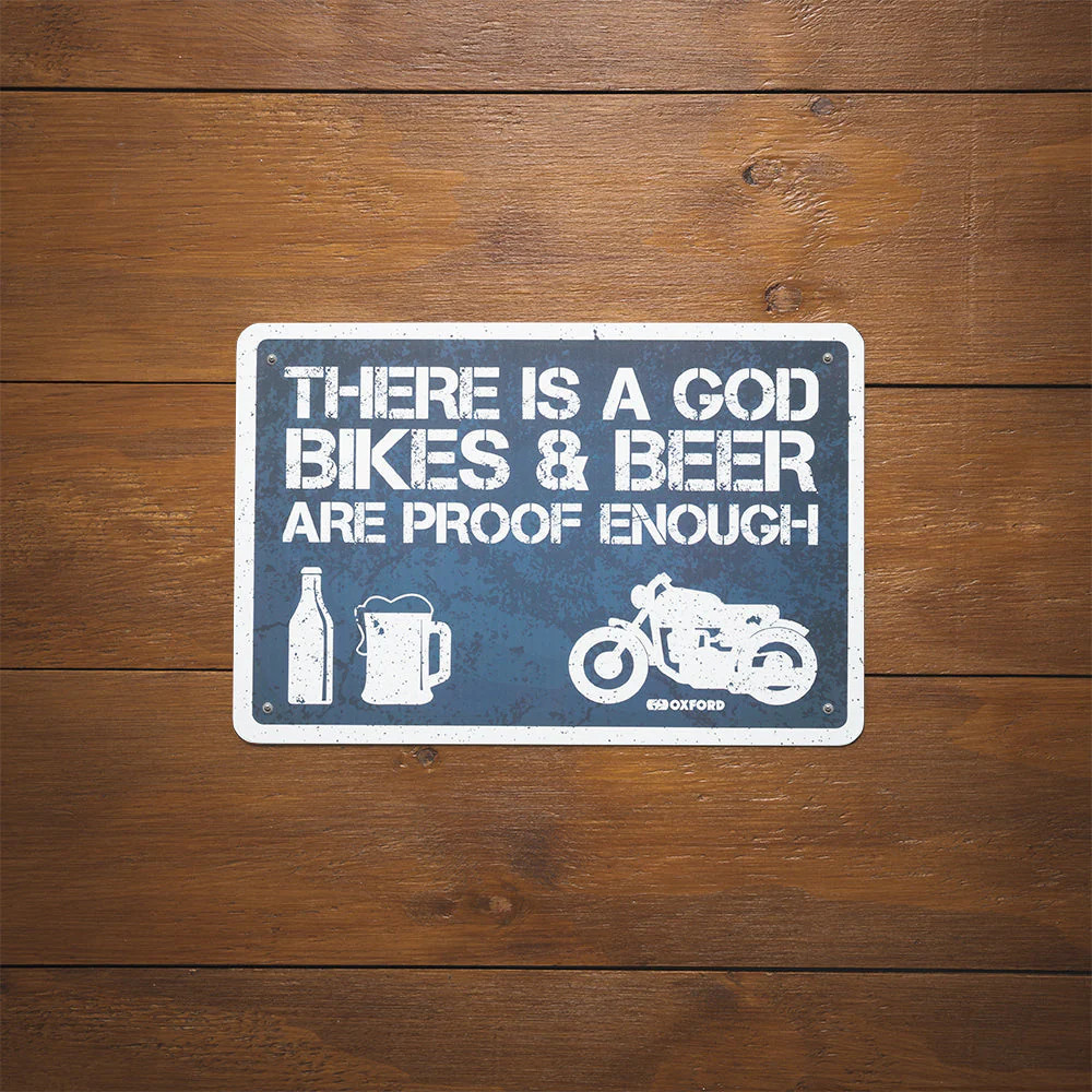 Oxford There Is A God Garage Metal Sign - 30cm x 20cm x 0.25mm view 2