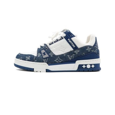 Louis Vuitton 1A9JGQ Trainer Denim Sneakers Women 245-250mm 158412670 [P] - Photo 1/4