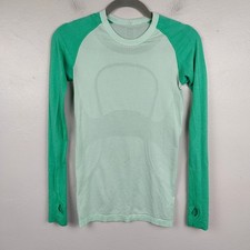Lululemon Swiftly Tech Long Sleeve Top Womens 4 Fresh Teal Very Green Running