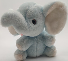 Vintage Eden 8" Baby Blue Elephant Plush Wind Up Musical Stuffed Animal Nursery