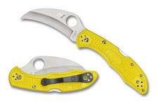 Spyderco Knives Tasman Salt 2 Lockback Yellow FRN H2 Hawkbill C106PYL2