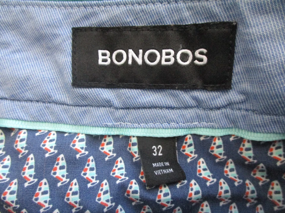 Bonobos Shorts Mens 32 Green Chino Adult Slim Fit Cotton Casual 7" - Image 2 of 4