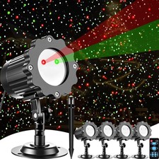 4 Sets Christmas Laser Lights Projector Outdoor-2 Color Starry Sky red, green
