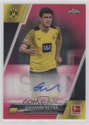 2021 Topps Chrome Bundesliga Magenta Refractor 37/150 Giovanni Reyna Auto 04uh