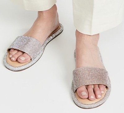 Schutz Alcina Embellished Slide Sandals Shoes Size 10 New Without Box