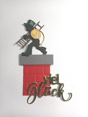 K109 Schornsteinfeger Glücksbringer Stanzteile Kartenschmuck Scrapbooking