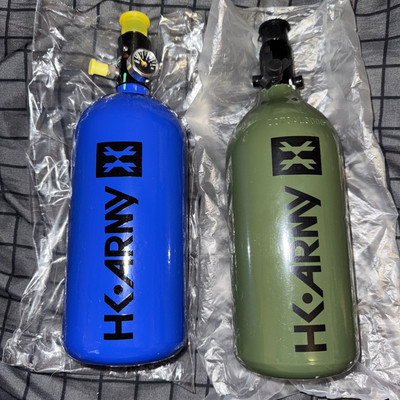 #ad 2 HK Army Paintball Aluminum HPA Tank W Regulator 48 3000 Olive Blue Tanks $99.00
