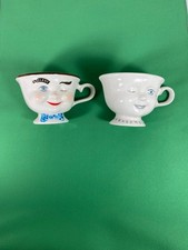 Vintage Bailey's Irish Cream Set of HIS & HERS YUM Cups Mugs Winking Face&nbsp;