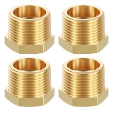 4PCS 3/4" Male NPT x 1/4" FeMale NPT Thread Brass Hex Extension Adapter
