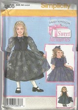 Simplicity Daisy Kingdom 4808-Child's Dress Doll Clothes 18" Doll Sz 3-6