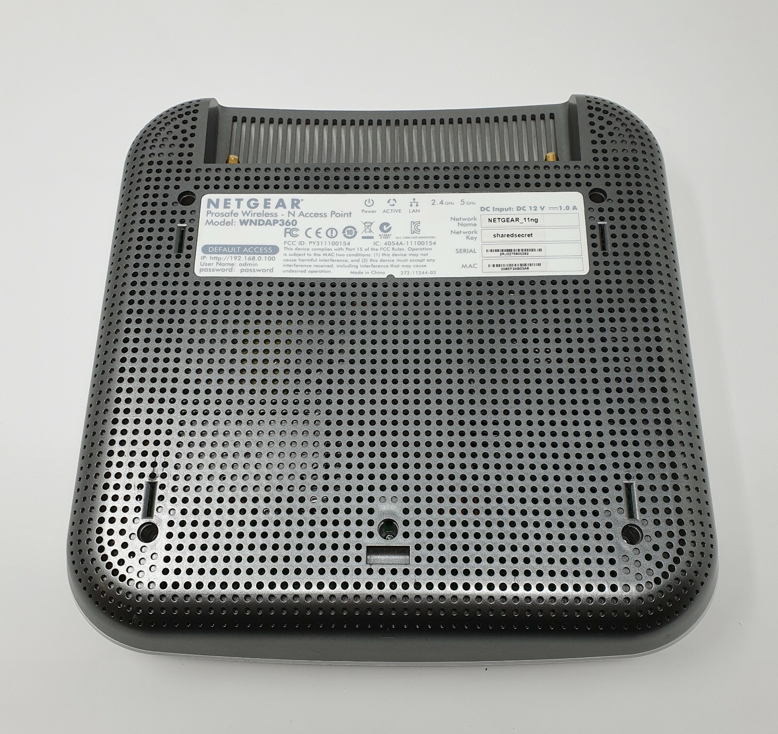 Netgear Prosafe Wireless N Access Point WNDAP360 (Used) NO PSU or