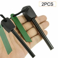 2xMagnesium Flint Stone Fire Starter Lighter Emergency Survival Camping Gear Kit