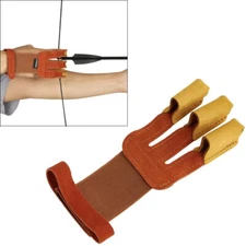 Archery Glove 3 Finger Guard Finger Tab Protective Gear for Hunting Shooting