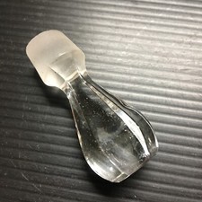 Vintage 1970s Clear Cut glass Stopper 1"W x 2.25"H, Bottom Size: 5/8"D