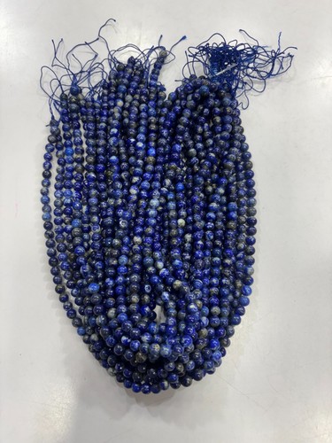 LAPIS LAZULI STONE ROUND 6MM GEMSTONE BEADS 14 INCH 1 STRANDS - Picture 4 of 6