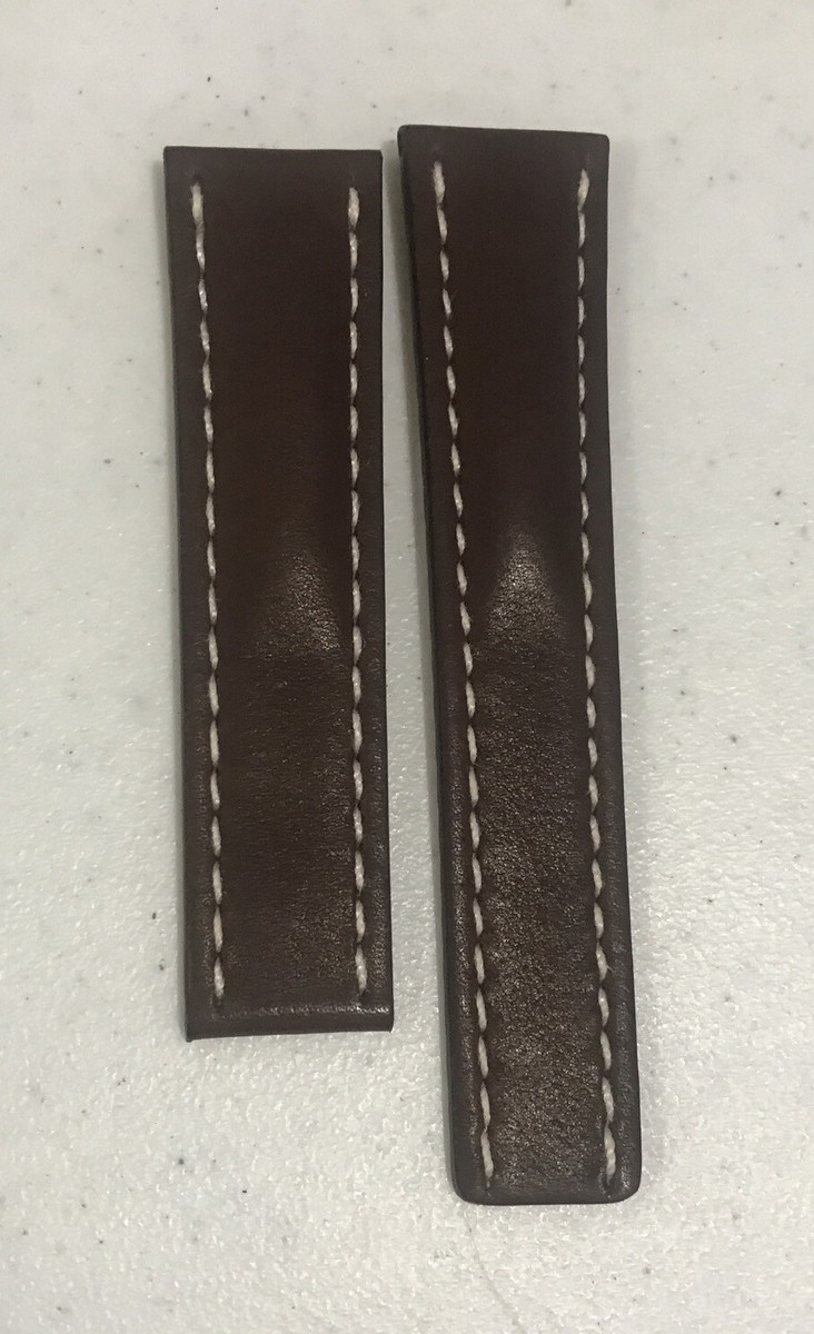 BREITLING ブラウン レザーベルト 22mm Breitling Watch Strap Brown Leather 22mm Authentic 438X | eBay