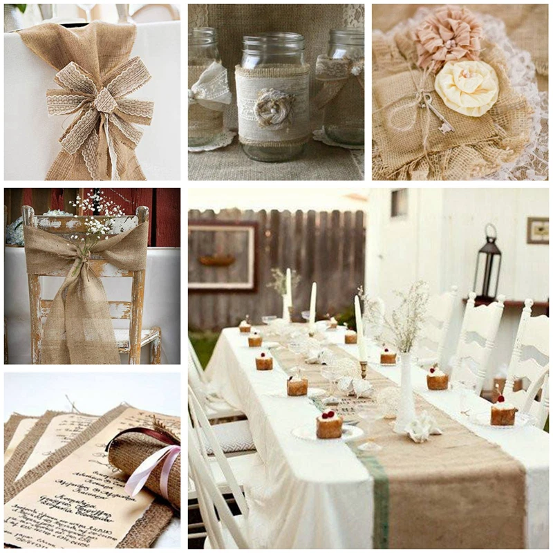 2M/Rolle Jute Sackleinen Rollen Hessisches Band Vintage Rustikales DIY Handwerk - Bild 4 von 4