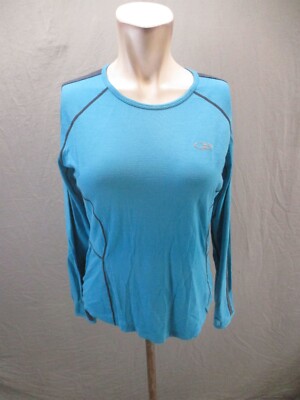トップス ICEBREAKER MDRINO GT Icebreaker GT Size M Womens Blue Merino Wool Blend Long