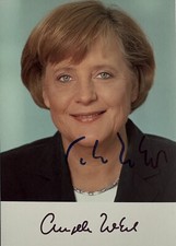 Angela Merkel signiert Kanzlerin Karte Original Unterschrift Signatur Autogramm