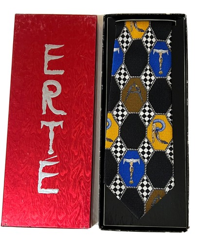 ERTE TIE: Collezione Cravatte 1900’s Vintage New 100% Silk in Erte box.