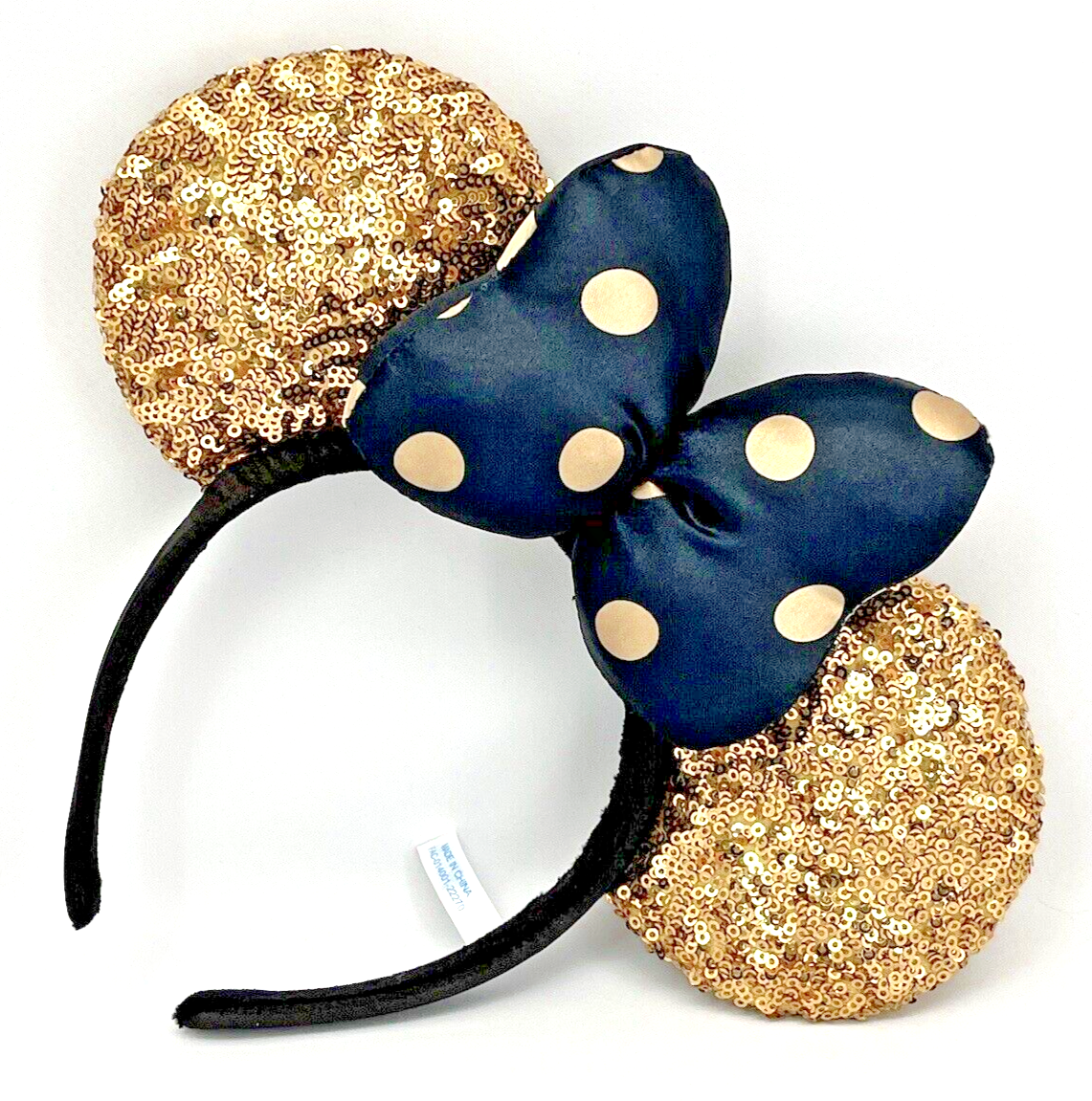 Disney Minnie Mouse Gold Sequin Polka Dot Ribbon Ears  display picture 1