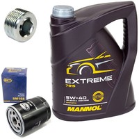 MotoröL Set 5W-40 5 Liter + ÖLfilter SM 168 + Schraube FüR Citroen Jumpy 79 PS