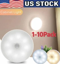 LED Motion Sensor Under Cabinet Closet Light USB Rechargeable Kitchen Lamp