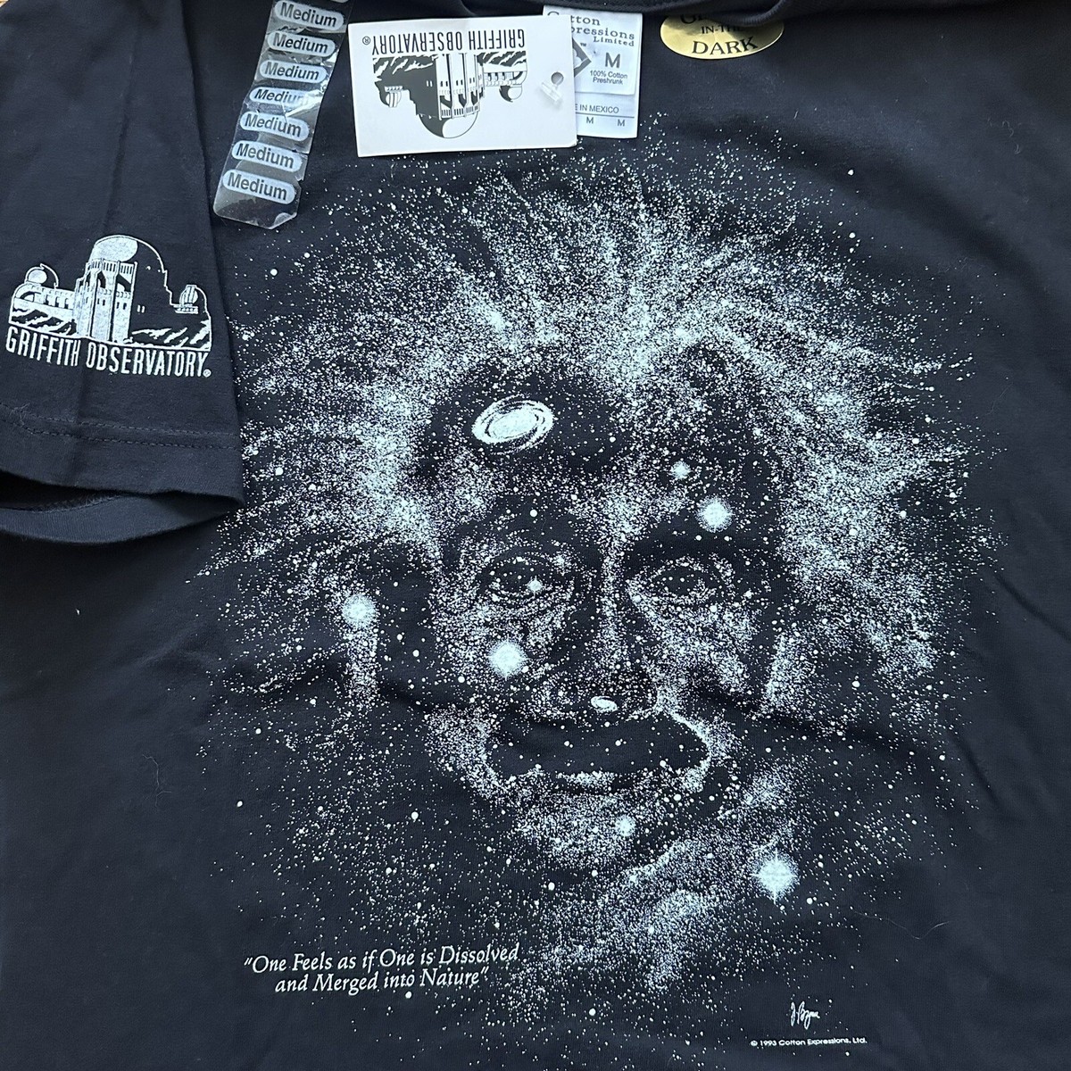 トップス 90s  Einstein vintage shirt Vintage 90s ALBERT EINSTEIN Glow In Dark SMITHSONIAN INSTITUTION T