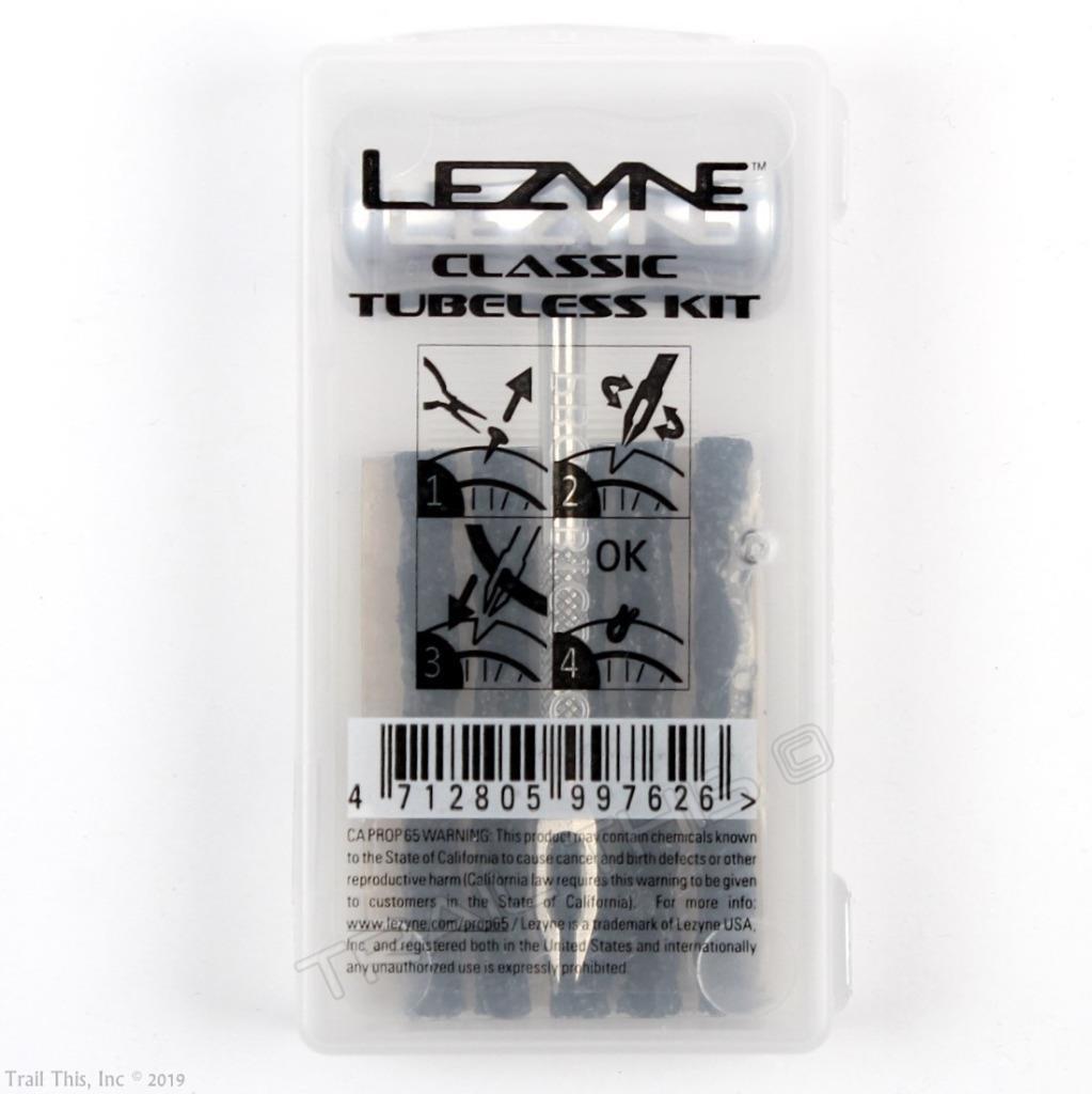 Lezyne Classic Tubeless Patch Kit MTB Bike Tire Repair 5 Plugs & Insertion Tool