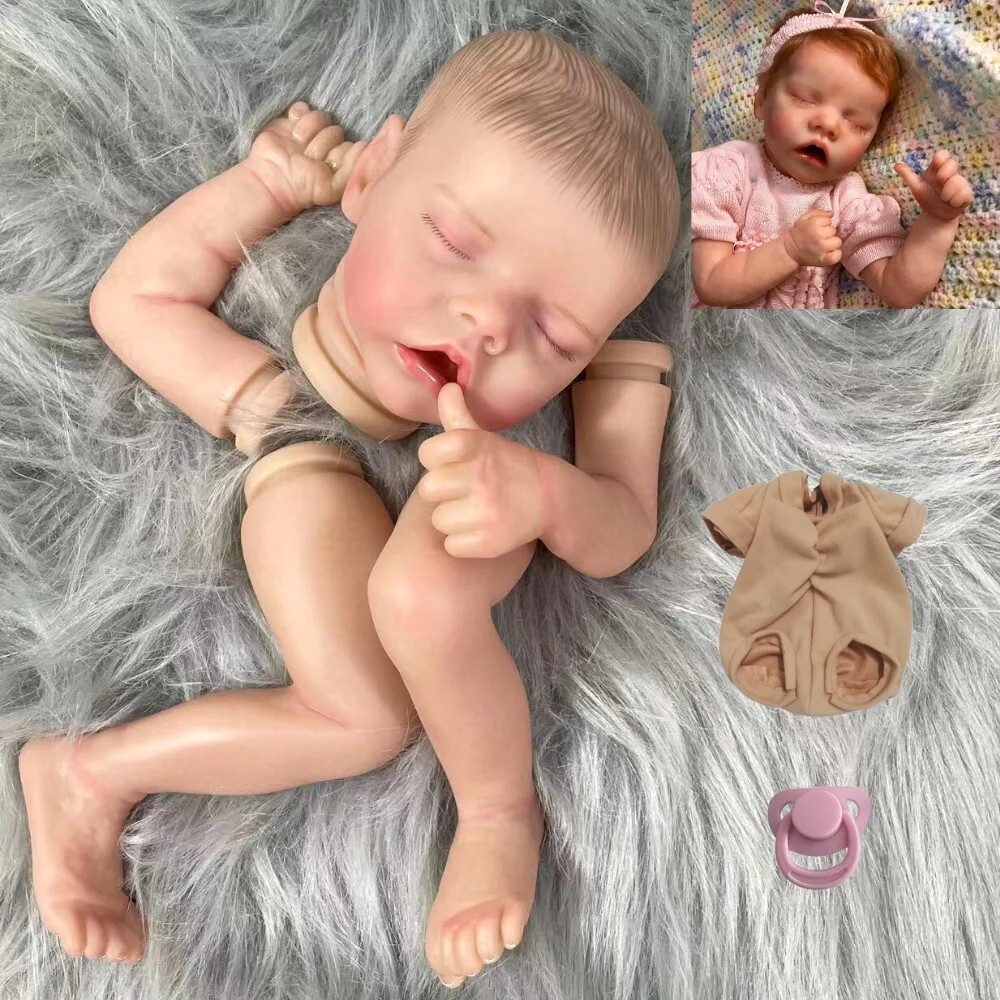 17'' Doll Reborn Painted Unassembled Parts Kit Baby DIY Newb