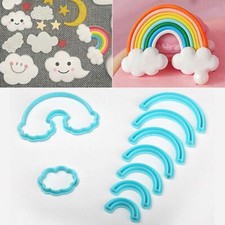 Plastic Rainbow Shape Fondant Moulds Cutters - SET OF 9 For Cake Decorating