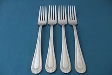 4 Dinner Forks Wallace WICKHAM Glossy Full Bead China 8 1/8"