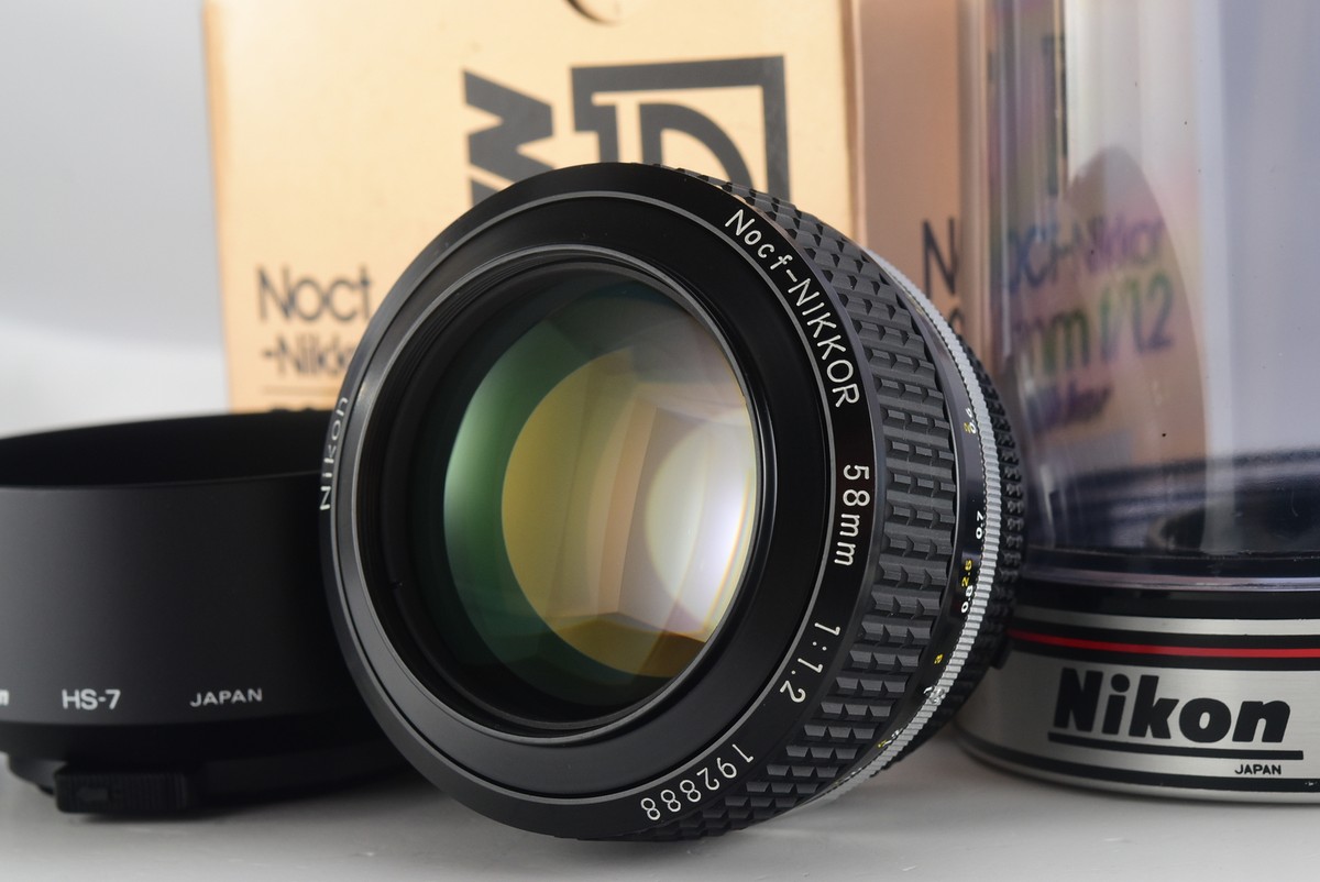 希少 ニコン AI Noct-NIKKOR 58mm f1.2 MF B184 Near Mint Nikon Noct-Nikkor 58mm f1.2 AIS Lens with Hood, Manual