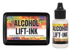 Ranger Tim Holtz "ALCOHOL LIFT-INK" Stamp Pad  1 Re-Inker Bottle BUNDLE Set