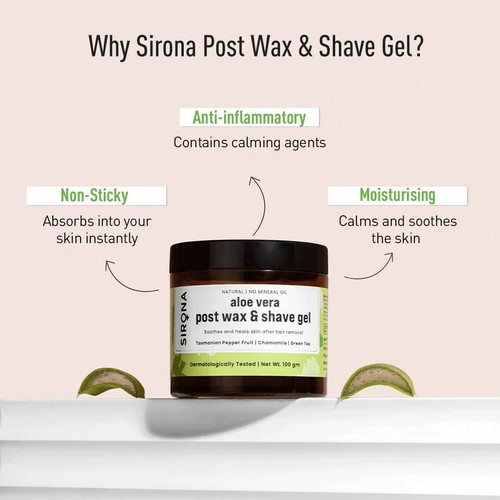 Post Shave Sirona Natural Mineral Oil Free After Shaving Gel For Men&Women-100gm - Picture 3 of 8