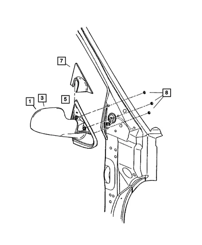 Outside Rear-View Electric Foldaway Mirror Left 4857877AC