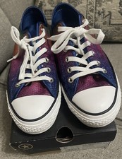 Converse Chuck Taylor All Star Men 6.5 Woman 8.5 Rainbow Sequin Sneaker