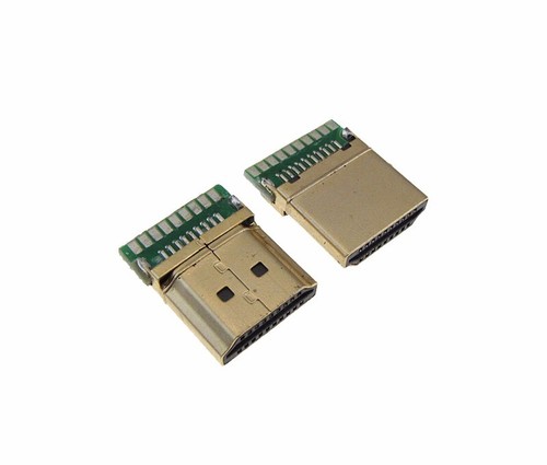 HDMI Male Connector Plug Breakout Board 19P Solder Pad - Pack of 2 - 第 1/1 張圖片