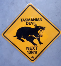 25x25cm Tasmanischer Teufel Strassen Schild Roadsign Tasmanian Devil Australien